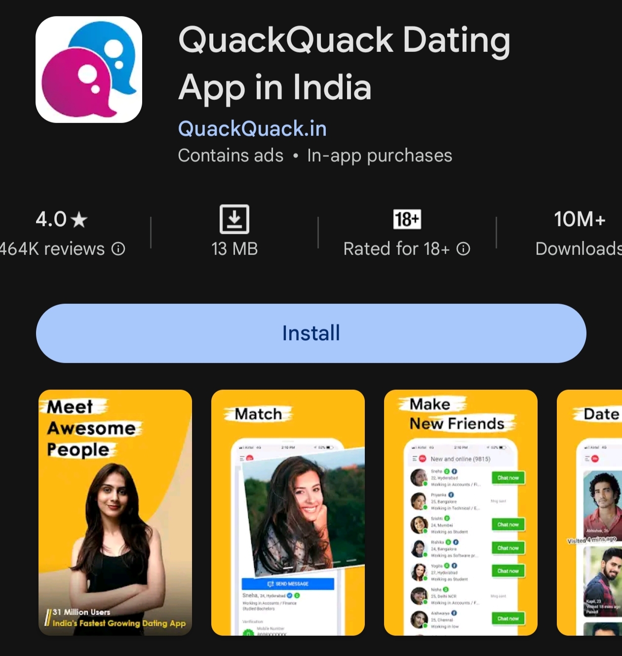 QuickQuick Dating app