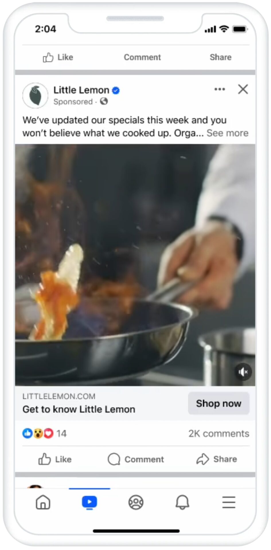 Facebook Video Feed Ad Format Example