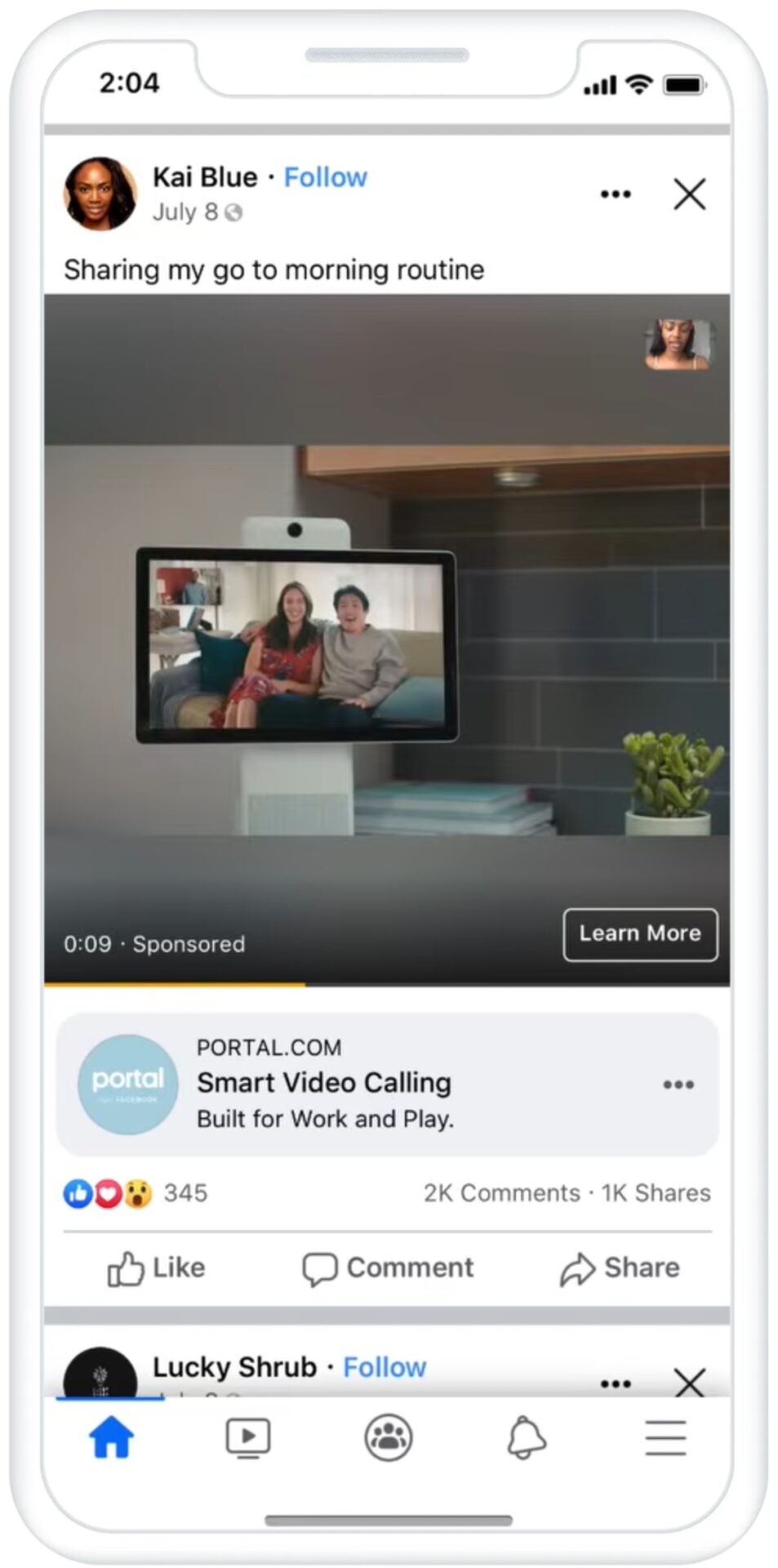 Facebook In-Stream Video Ad Format Example